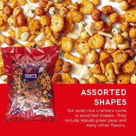 Shirakiku hot-mate-rice-cracker-airtight-pack keeps freshness for lunchboxes and on-the-go snacking.