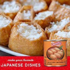 Shirakiku Inarizushi No Moto sushi dinner setup showing versatile fried bean curd topping