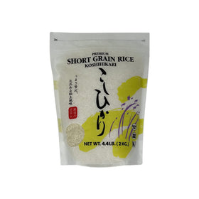 Shirakiku Koshihikari short-grain rice packaging showcases premium quality.