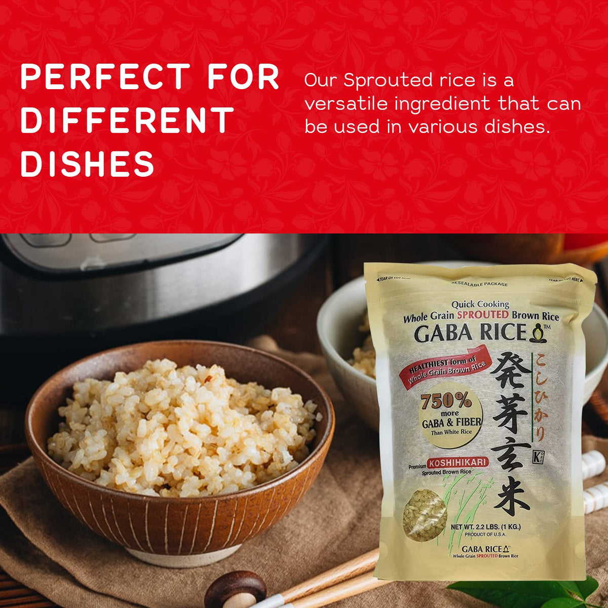 Shirakiku Koshihikari sprouted rice ready dish presents nourishing dinner option.