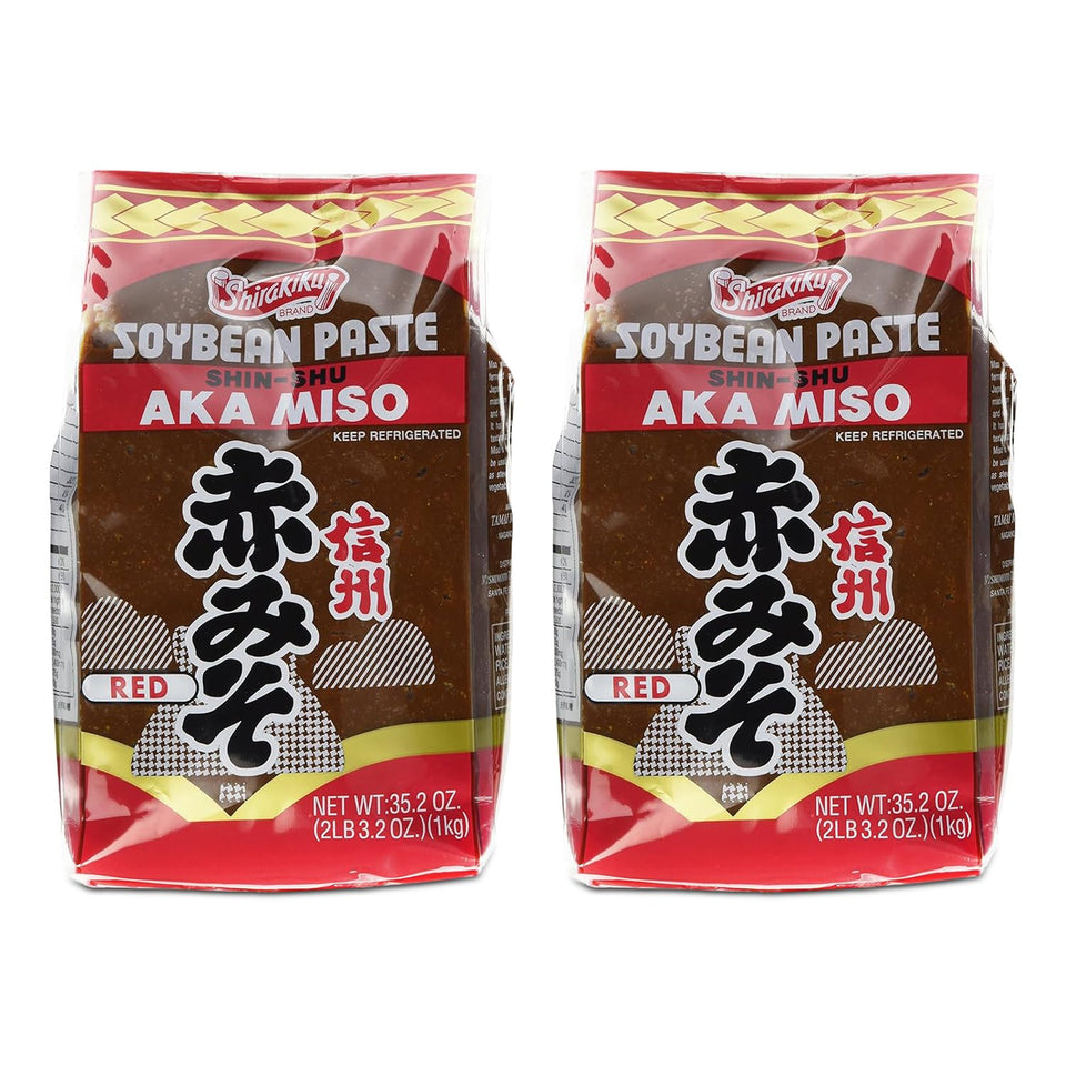 Shirakiku Miso Aka red paste in jar for traditional Japanese soups