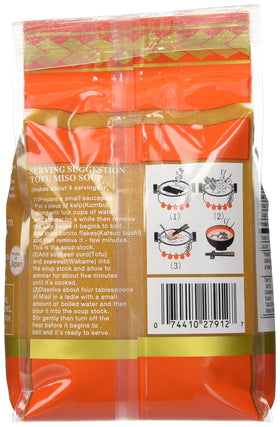 Shirakiku Miso Shiro packaging close-up showing two bags ready for soups and mayo
