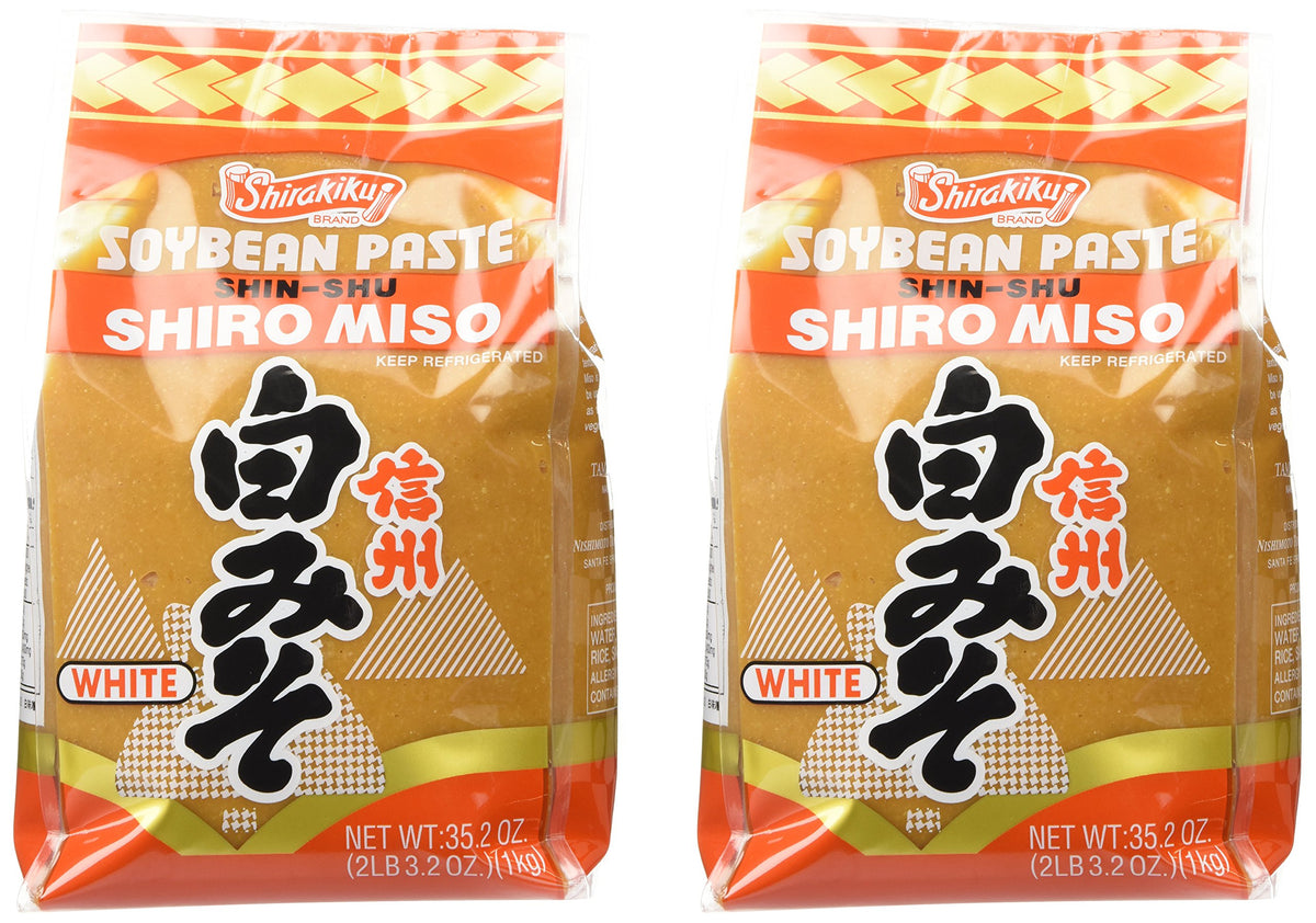 Shirakiku Miso Shiro white paste in a two-pack for light sauces and dressings