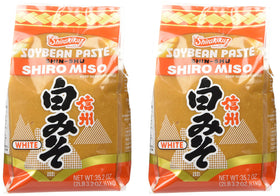 Shirakiku Miso Shiro white paste in a two-pack for light sauces and dressings