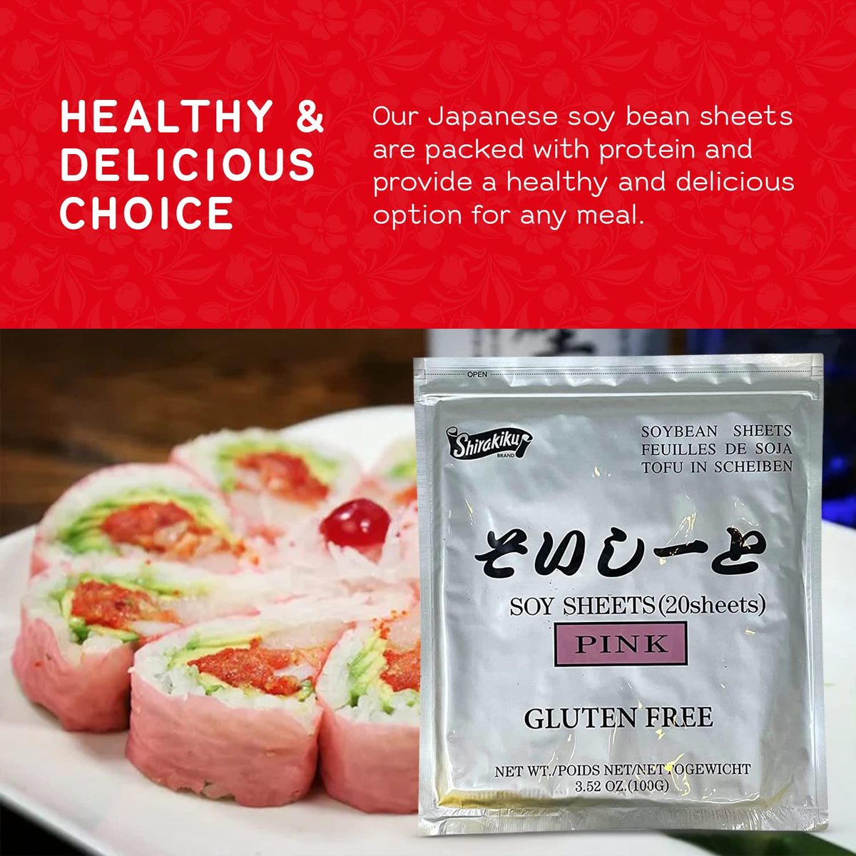 Tofu or veggie fillings pair well with Shirakiku pink wrappers.