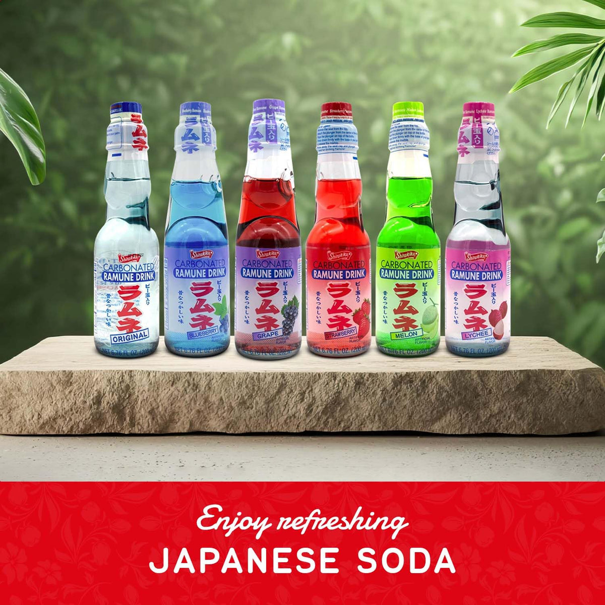 SHIRAKIKU BRAND Ramune being poured captures fizzy moment and inviting aroma.