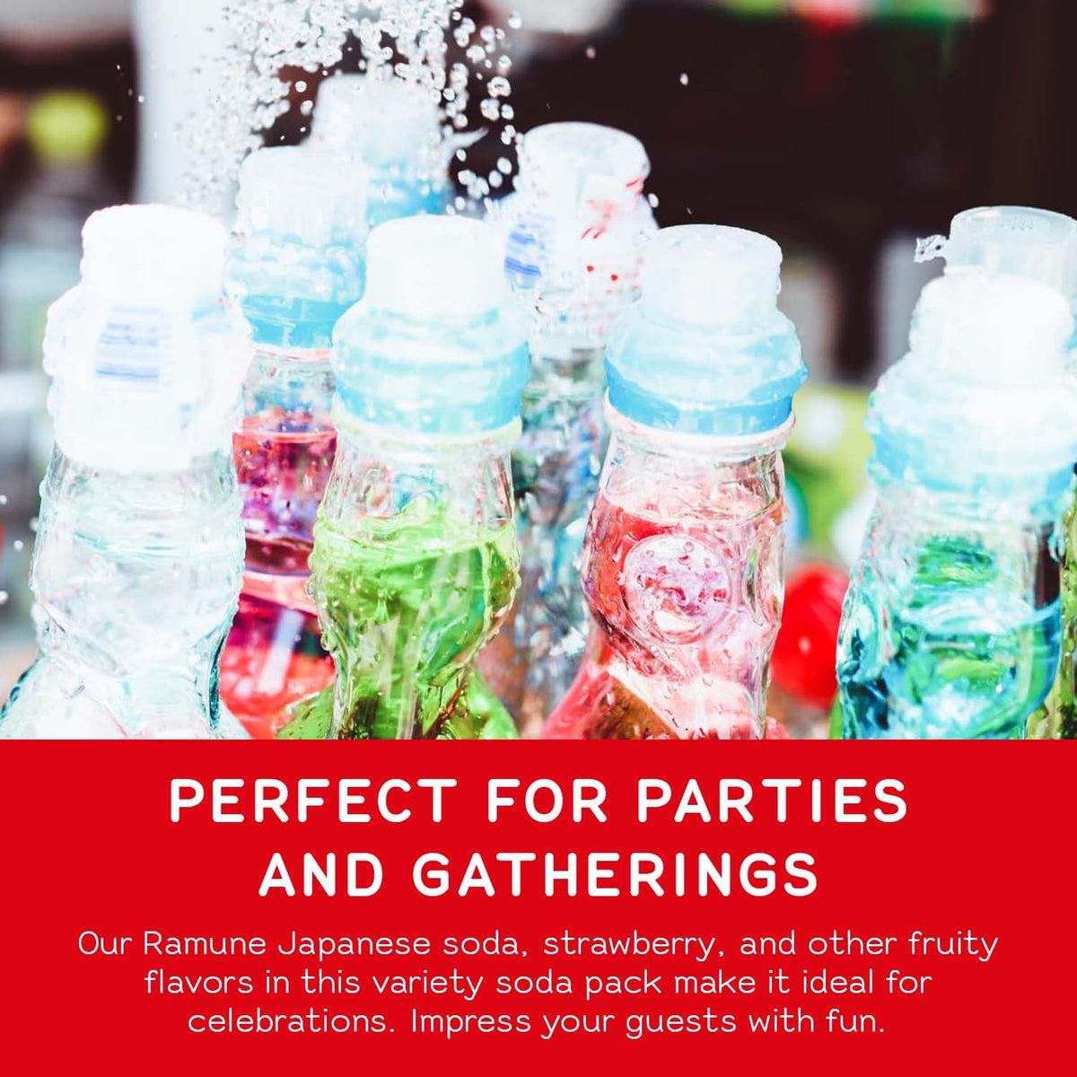 SHIRAKIKU BRAND Ramune six-pack ready to serve for gatherings and tastings.