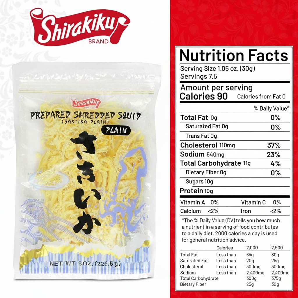 Shirakiku Saki Ika dried squid snack pack ready to enjoy