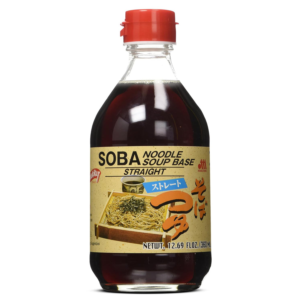 Shirakiku Soba Noodle Soup Base bottle ready for quick, authentic broth preparation.