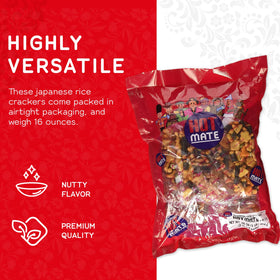 Shirakiku soy-sauce-glaze crackers blend savory heat with a rich, glaze-coated crunch.