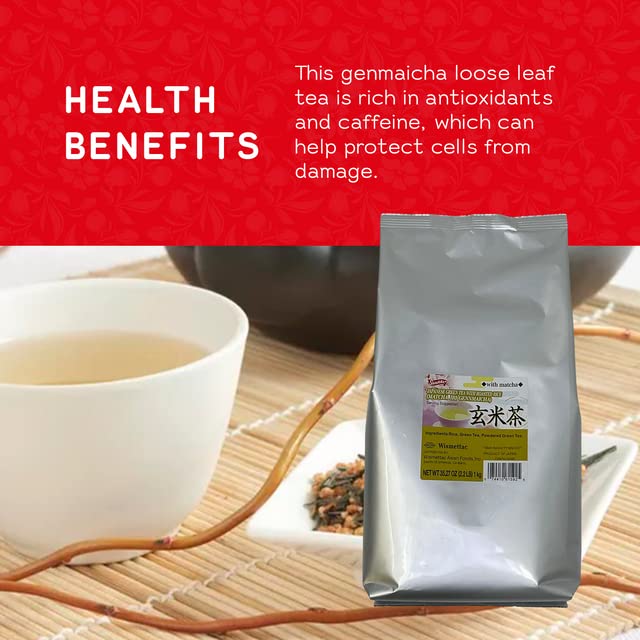 Shirakiku Tea pot and infuser preparing Genmaicha inviting warm, aromatic steep