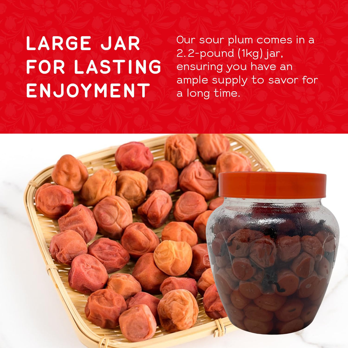 Shirakiku umeboshi shown as sandwich topping for savory color.