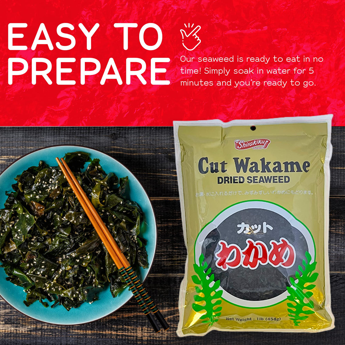 Shirakiku wakame topping for noodles and bowls enhances depth.