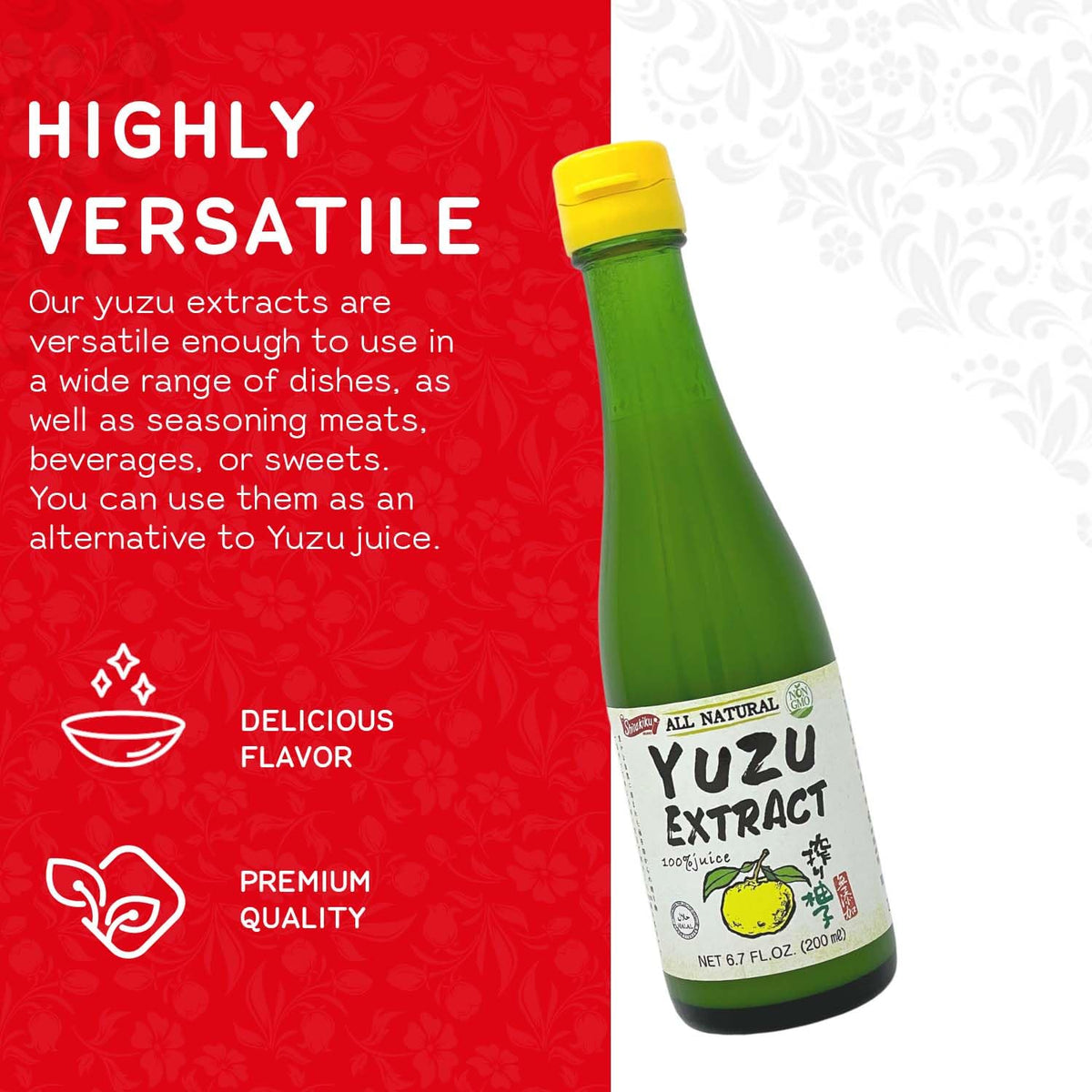 Shirakiku yuzu juice used in dishes for vibrant, citrusy meals