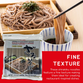 Shirakiku Zaru Soba noodles with vegetables and toppings for a fresh bowl.
