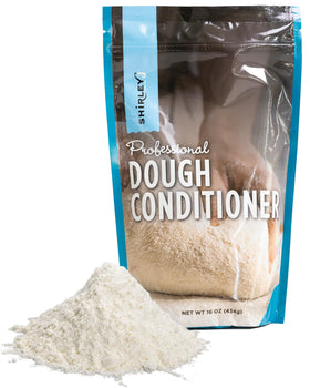 Shirley J dough conditioner bottle pour for easy mixing and improved rise.