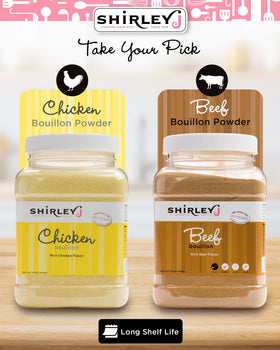 Shirley J Rich Beef Bouillon Powder enhances gravies with savory, roasted notes.