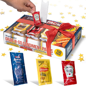 Shop Square Grab-N-Go Condiment Packs dispenser box keeps condiments organized for quick access on picnics