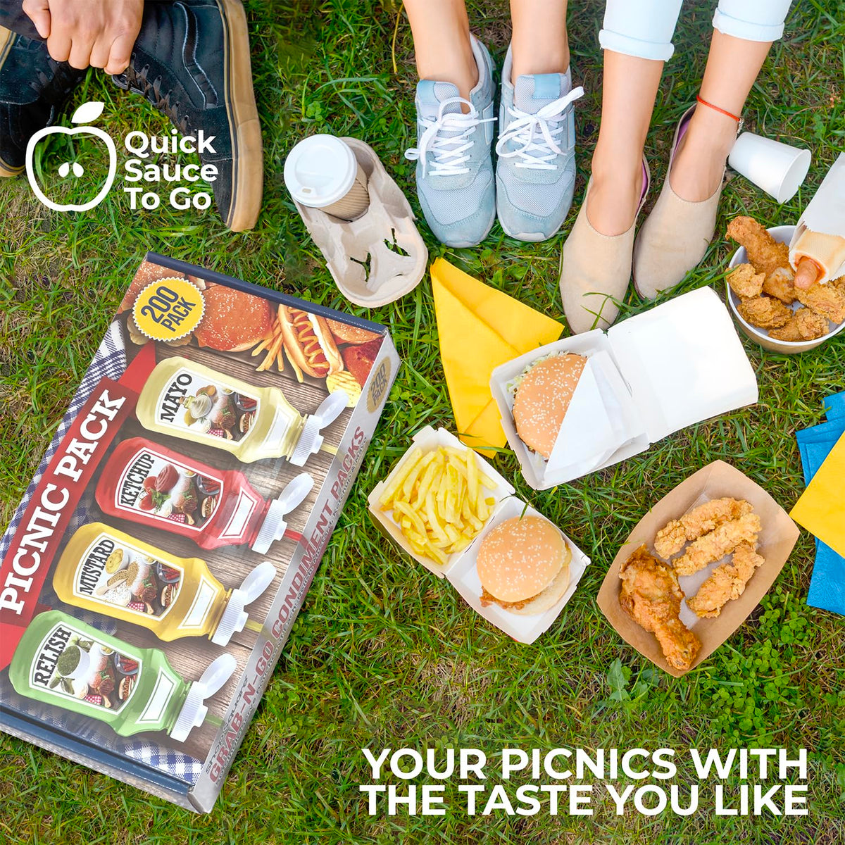 Shop Square picnic and BBQ setup with single-serve packets