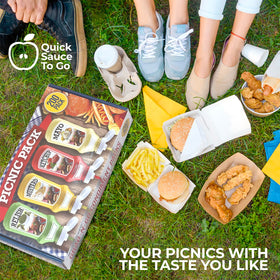 Shop Square picnic and BBQ setup with single-serve packets