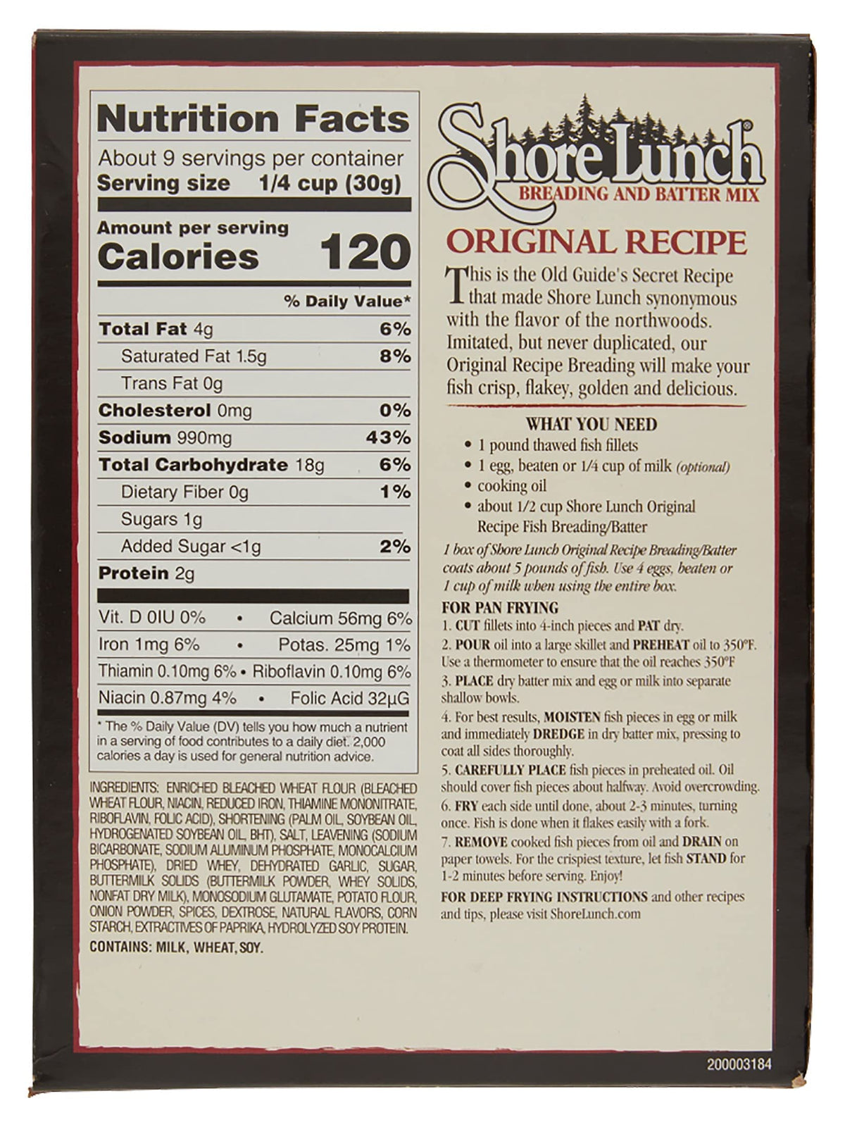 Shore Lunch original recipe batter-mixing bowl for even, flavorful coatings