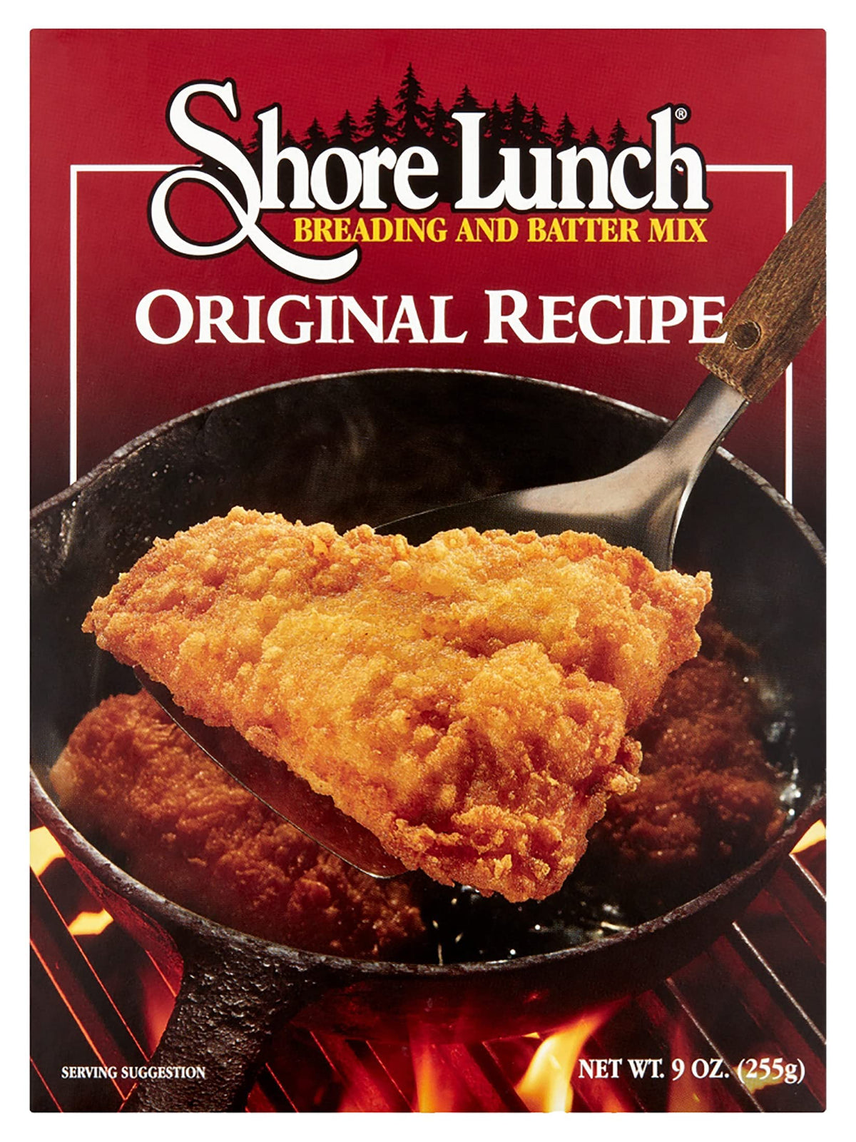 Shore Lunch original recipe box front showing crisp coating for quick family meals