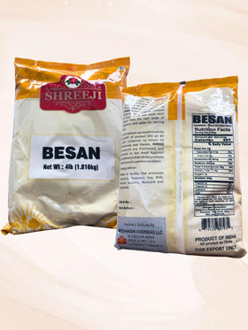 Shreeji Besan Flour gluten-free batter option for crepes and fritters.