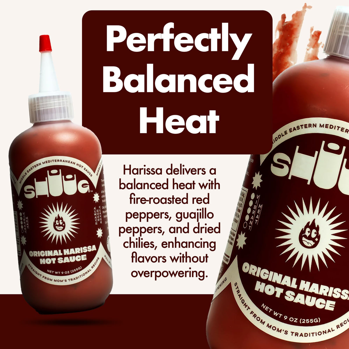 SHUUG Harissa spice pile highlights dried chilis for authentic warmth.