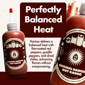 SHUUG Harissa spice pile highlights dried chilis for authentic warmth.
