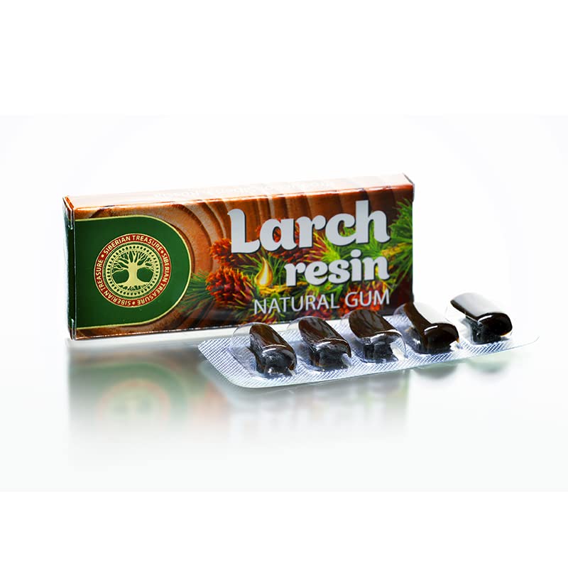 Siberian Treasure Larch Resin close-up texture highlighting resin grains for authentic chewing