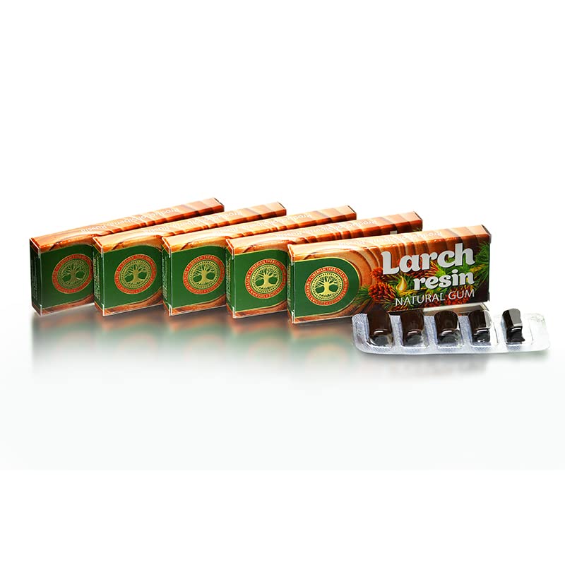 Siberian Treasure Larch Resin pack shot showing natural gum with no sugar for mindful snacking