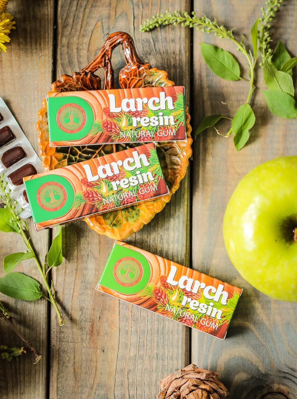 Siberian Treasure Larch Resin unopened pack preserves freshness and flavor