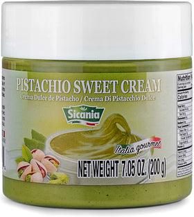 SICANIA Pistachio Cream bottle shows premium Italian spread for desserts.