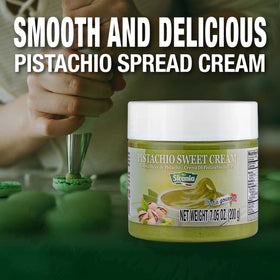 SICANIA Pistachio Cream pairs with Dubai Pistachio Chocolate Bar for indulgence.
