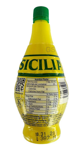 Sicilia Lemon Juice pour demonstrates quick citrus boost for seafood and baking.