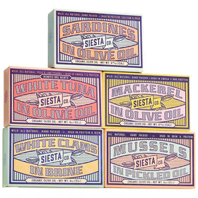 Siesta Co. sardines tin with Mediterranean flavor and protein boost.