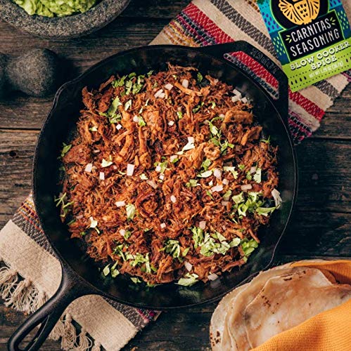 Siete Carnitas seasoning packets displayed for quick meal preparation.