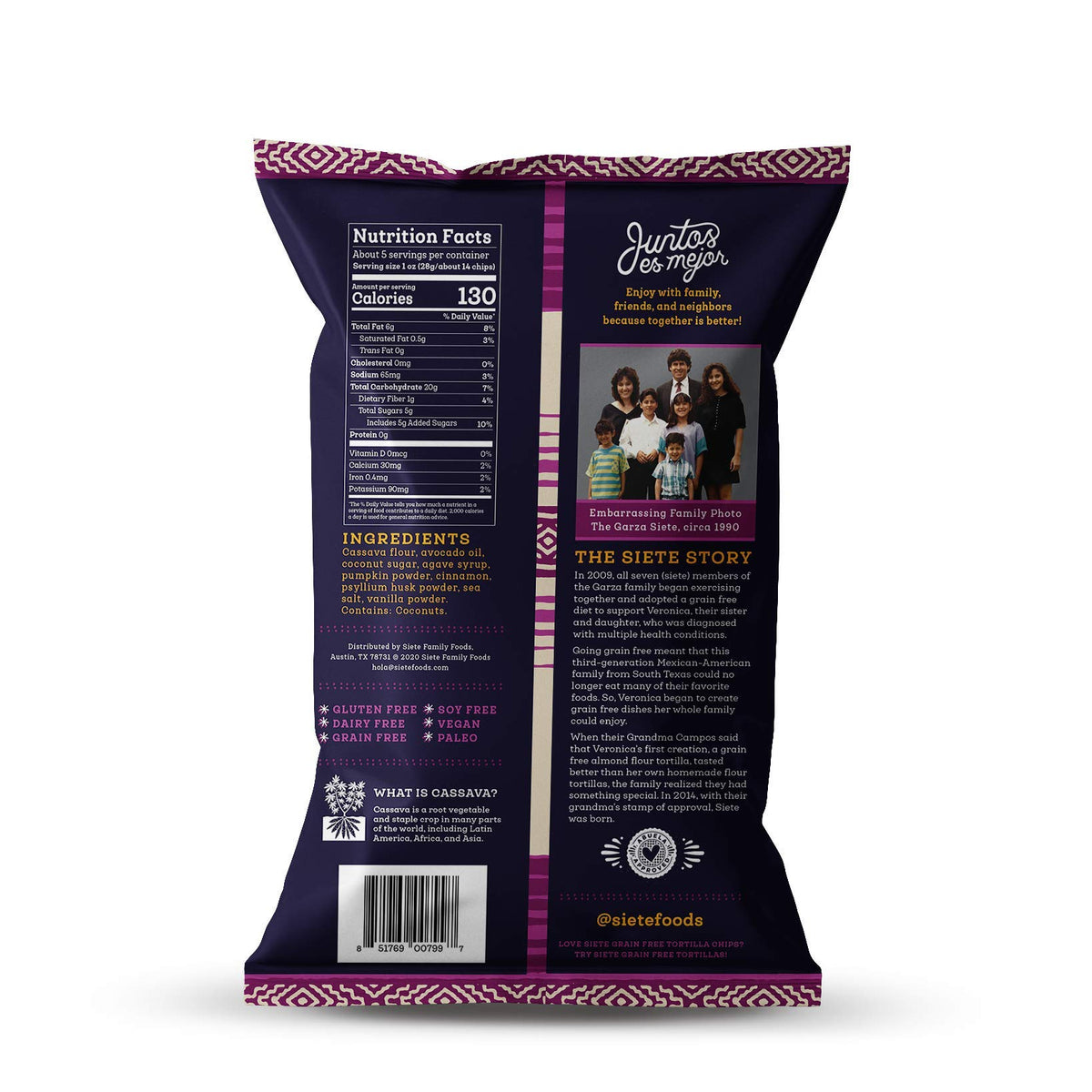 Siete Grain Free Churro Strips on a plate offer a crisp gluten-free snack.