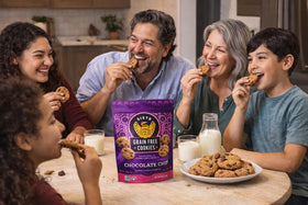 Siete Grain Free Cookies dairy-free plate view, inviting vanilla aroma.