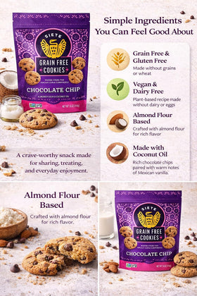 Siete Grain Free Cookies gluten-free bite shot, showcasing chocolate chips.