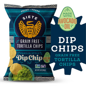 Siete oven-baked chips showcasing golden color and crispness