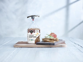 Sigdal Bakeri serving ideas: cream cheese or smoked salmon on crispbread.