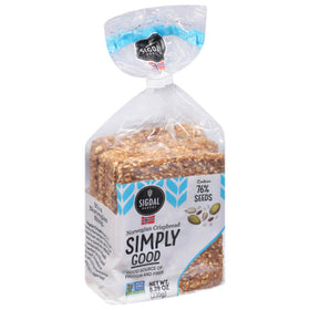 Sigdal Simply Good Crispbread ingredients panel showing natural non GMO components