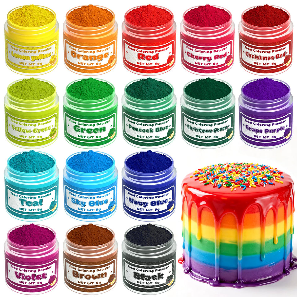 SigWong 16-color powder kit front view for bold cake decorating.