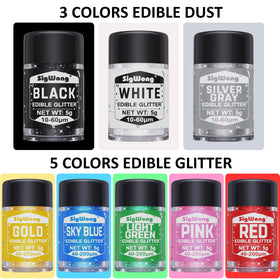 SigWong edible glitter cake-decorating-sprinkles adds festive shine to desserts.