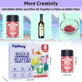SigWong edible glitter chocolate-dessert-shine creates glamorous decorations.