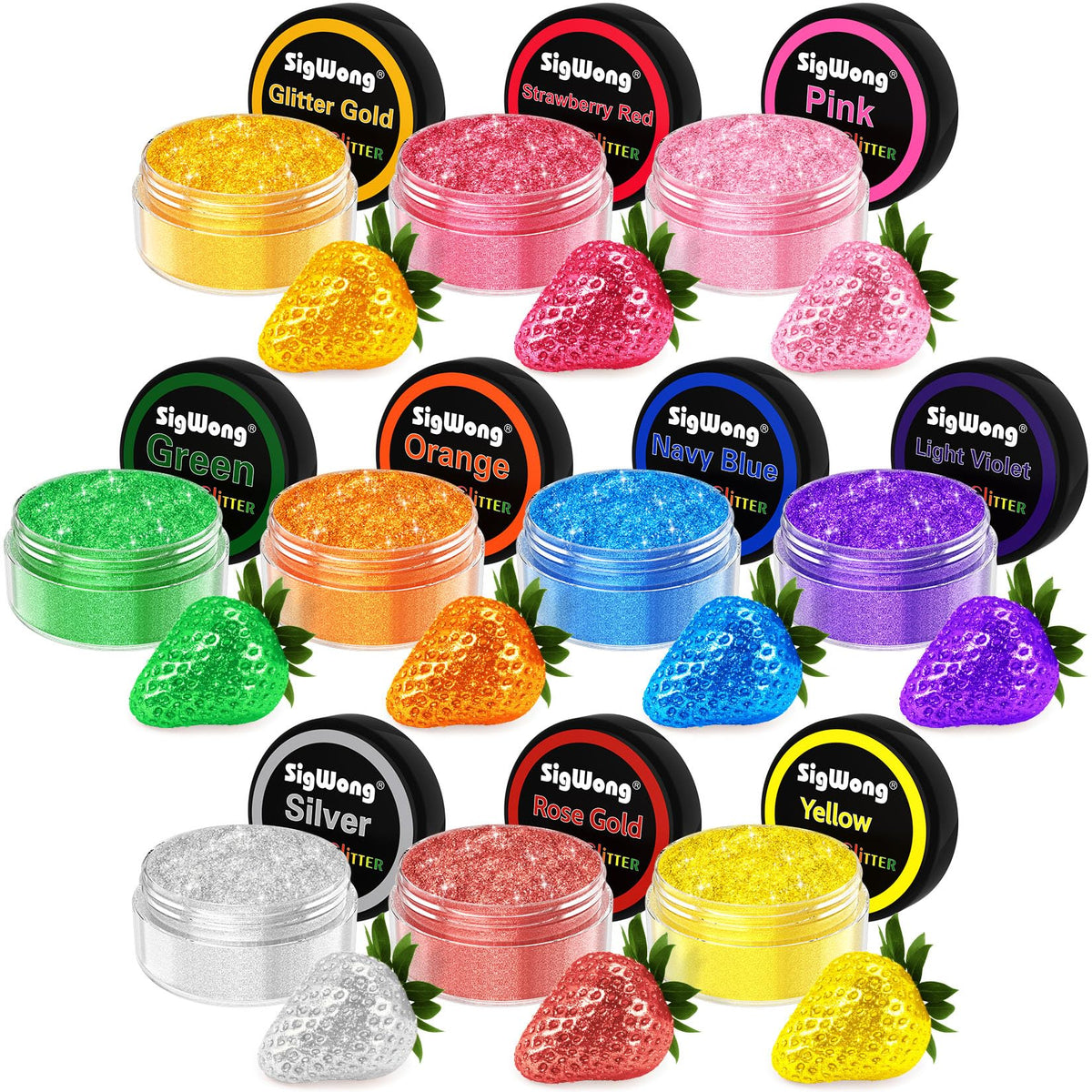 SigWong edible glitter pink bottle enhances drinks with a vibrant shimmer.