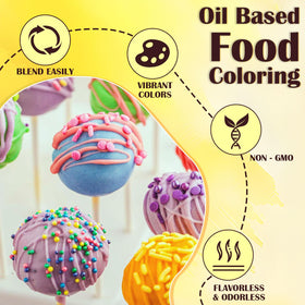 SigWong chocolate dipping setup demonstrates even color with oil-based dye.