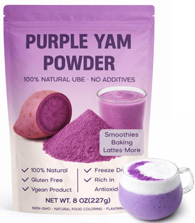 Sihaso 8oz purple yam powder in a resealable bag for baking
