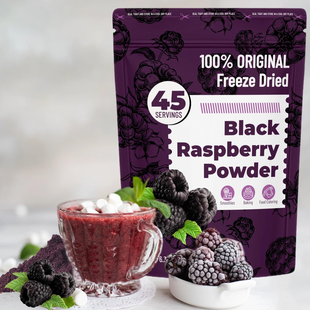 SIHASO raspberry powder blends smoothly into batters and frostings.